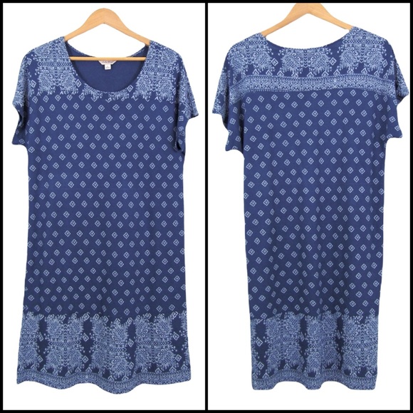 Lucky Brand Blue Paisley Bandana Shift Tee Dress - Picture 6 of 8
